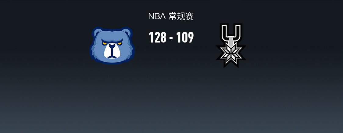 NBA战报：灰熊128-109马刺取NBA3连胜，小贾伦-杰克逊31+6+3